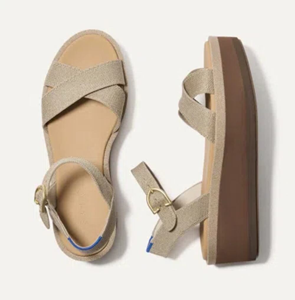 NWOB Rothy's Criss Cross Lightweight Wedge Sandal Aurora Size 9.5 Washable